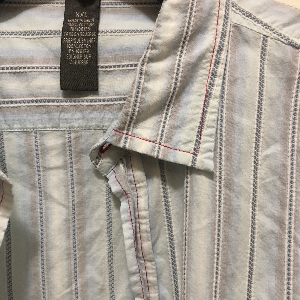 Johnny cotton XXL textured pinstripe cotton button down men’s shirt